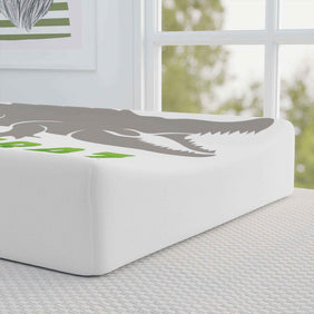 Grey Alcatraz Gator Changing Pad Cover, Nursery Décor - Gatortraz