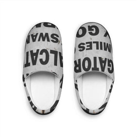 Comfortable alligator-themed indoor slippers with Alcatraz Sign design, Gatortraz brand
