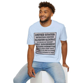 Unisex Alligator Alcatraz Sign Tee - Fun Graphic T-Shirt for Everyone - Gatortraz