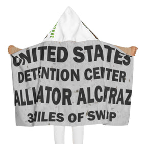 Alligator Alcatraz Sign White Youth Towel - Gatortraz
