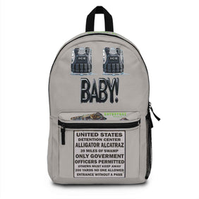Grey Urban Backpack - ICE ICE BABY Alligator Alcatraz Sign Design - Gatortraz