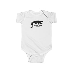Alligator Alcatraz, Black Onesie, Vegan Gator Stroller Wear, Fun Trendy Climate Friendly Bodysuit, Gift for Law Abiding Baby’s, Perfect for Deportation Parties, Comfort Wear for Crib Bunk time! - Gatortraz