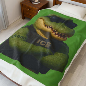 Agent Gardo, Alligator Alcatraz, Velveteen Plush Blanket, Cozy Throw for Home Decor, Perfect Gift for Nature Lovers, Unique Statement Piece