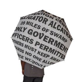 Alligator Alcatraz Sign, X/S, Foldable Umbrella | Perfect for Rainy Deporting Days, Fashion Accessory, Out for a Self-Deportation Stroll, Unique Design, Lightweight, Gatortraz.net Design - Gatortraz