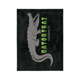 Alligator Alcatraz, Grey, Velveteen Plush Blanket, Cozy Throw for Home Decor, Perfect Gift for Nature Lovers, Unique Statement Piece
