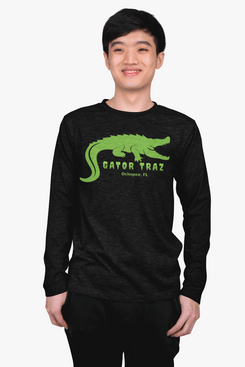 Unisex Alligator Alcatraz, Long Sleeve Tee, Green Vegan Gator Casual Streetwear, Vintage Graphic Shirt, Gift for Law Abiding Lovers, Perfect for Deportation, Comfort Wear
