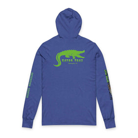 Alligator Alcatraz, Unisex Green Hooded, Unique Vegan Gator Casual Everyday Wear, Law Abiding Gifts, Cool Weather Apparel, Trendy Deportation Statement Piece