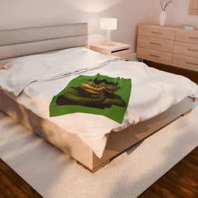 Agent Gardo, Alligator Alcatraz, Velveteen Plush Blanket, Cozy Throw for Home Decor, Perfect Gift for Nature Lovers, Unique Statement Piece