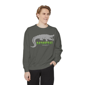 Unisex, Alligator Alcatraz, Grey Sweatshirt, Vegan Gator Casual Streetwear, Trendy Climate Friendly Sweatshirt, Gift for Law Abiding Lovers, Perfect for Deportation, Comfort Wear for Bunk time! - Gatortraz