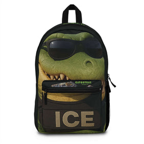 Agent Gardo, Alligator Alcatraz, X/S, Black Urban Backpack for Trendy Self- Deporting Individuals, Gatortraz Design, Perfect for School, Travel, Gifts, Everyday Use