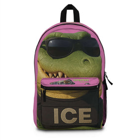 Agent Gardo, Alligator Alcatraz, X/S, Pink Urban Backpack for Trendy Self- Deporting Individuals, Gatortraz Design, Perfect for School, Travel, Gifts, Everyday Use