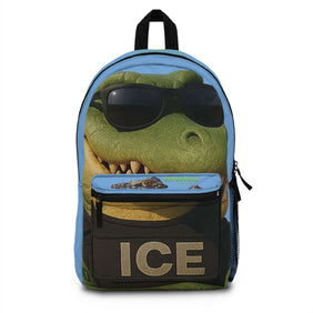 Agent Gardo, Alligator Alcatraz, X/S, Lt Blue Urban Backpack for Trendy Self- Deporting Individuals, Gatortraz Design, Perfect for School, Travel, Gifts, Everyday Use