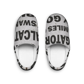 Alligator Alcatraz Sign, Women's Indoor Slippers, Unique Gatortraz Design, Vegan Law-Abiding Statement, Comfortable House Shoes, Relaxation Gift for Self-Deportations, Home Footwear, Chill Vibes - Gatortraz
