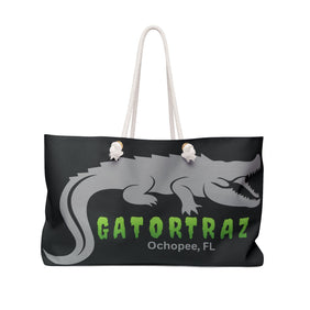 Alligator Alcatraz, Black Weekender Bag, Travel Tote, Beach Bag, Vacation Carryall, Shopping Bag, Gift for Nature Lovers - Gatortraz