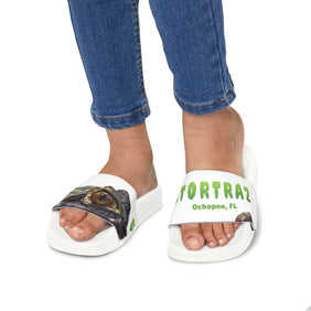Alligator Alcatraz, Youth Customizable Slide Sandals, Fun Summer Footwear